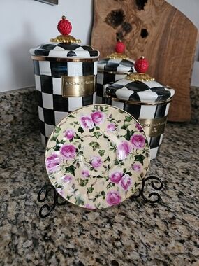 Chintz Collection By Royale Garden Staffordshire Bone China Pink Roses Saucer